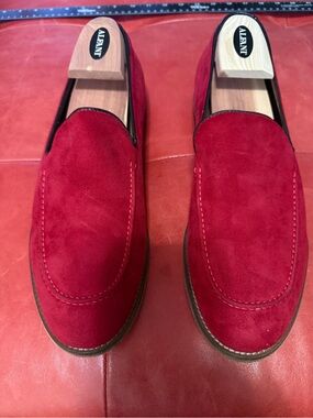 Bacco Bucci Red Suede Men's Slip-On Loafers size 10.5